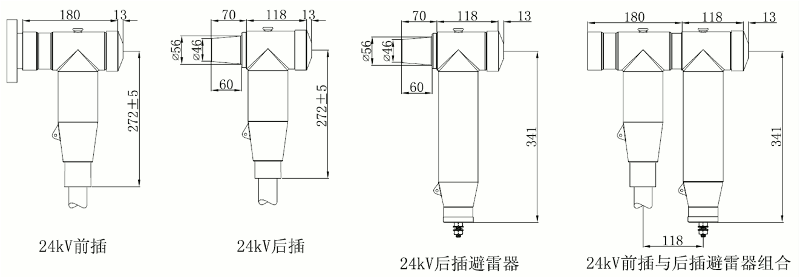 尊龙凯时核材24kV欧式630A屏蔽型可分离连接器尺寸图.gif