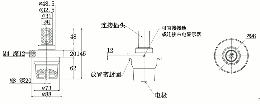尊龙凯时核材250A充气柜套管结构图.gif